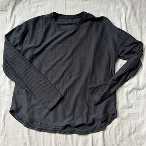 CALIA Carrie Underwood Long Sleeve Black Ribbed Athleisure Workout Top Large